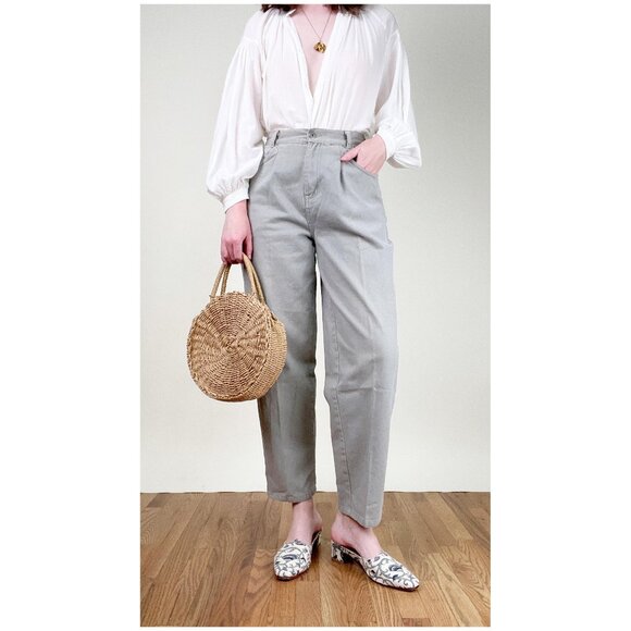 Vintage High Rise Waisted Denim Jean Pants Straight Wide Leg Coastal Old Money - Picture 1 of 7